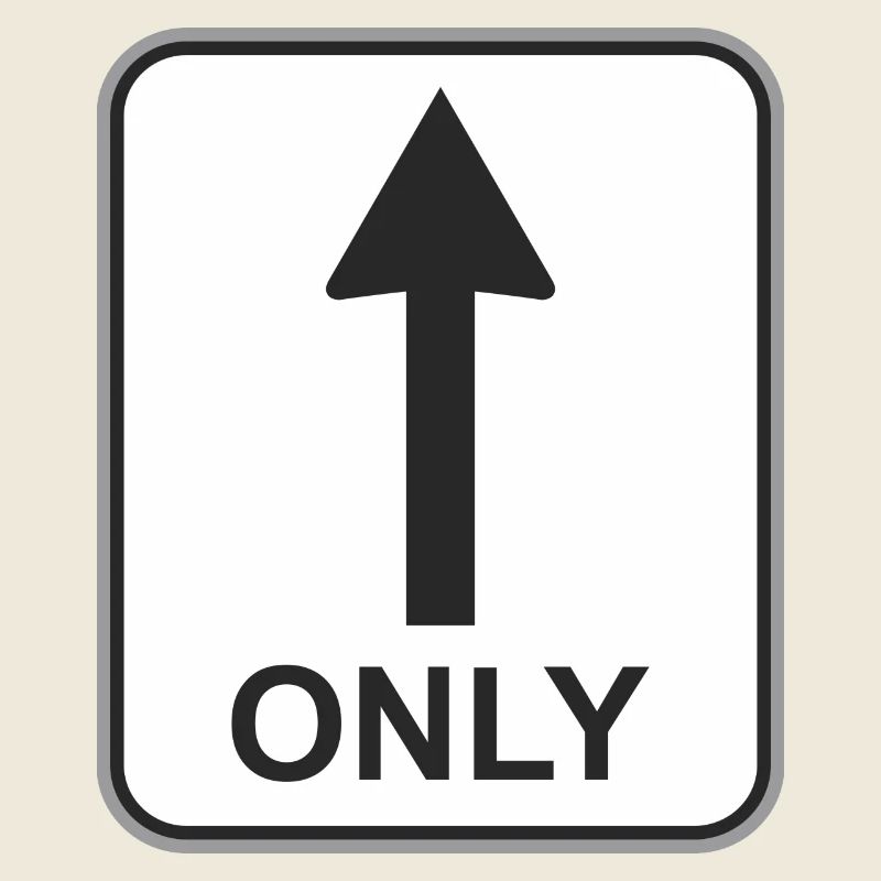 Road sign only front white