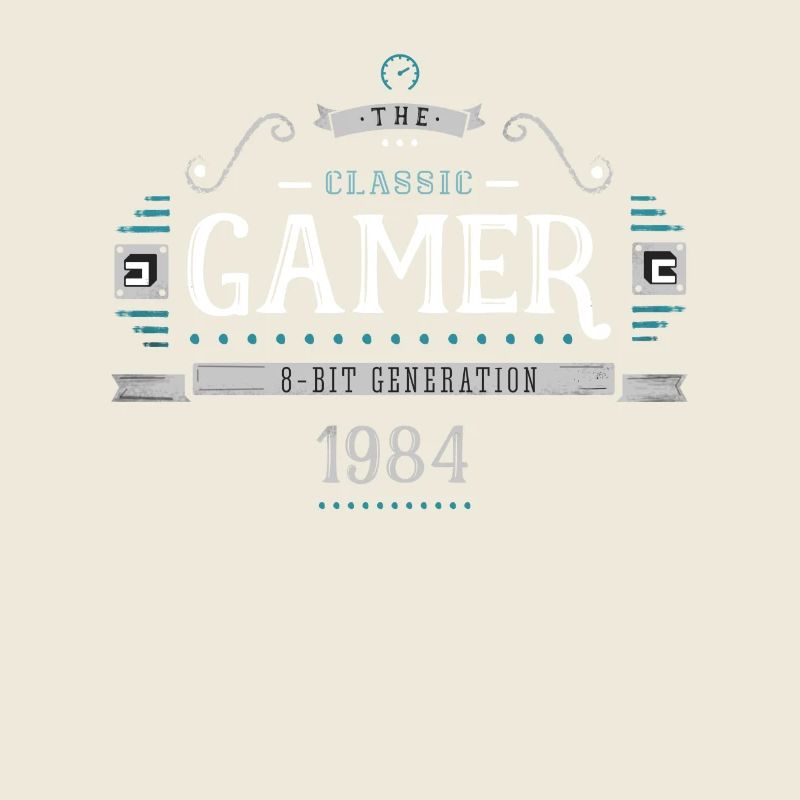 Classic Gamer Retro 8bit Generation 1984 Birthday
