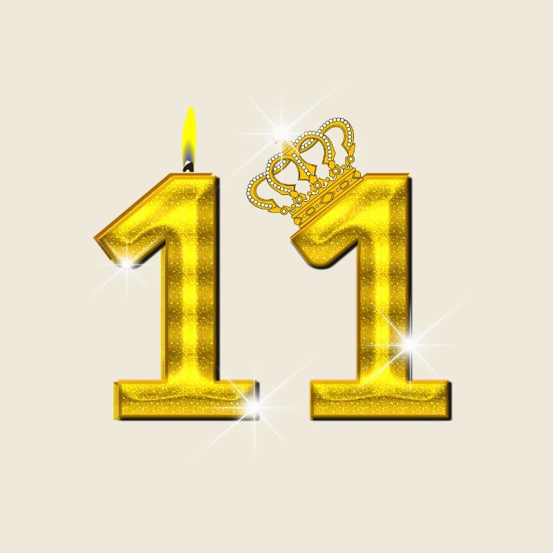 bougie d’anniversaire 11 - Crown - - or