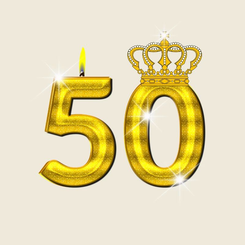 bougie d’anniversaire 50 - Crown - - or