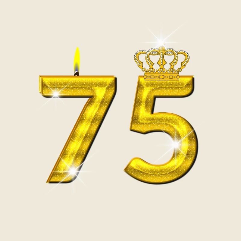 bougie d’anniversaire 75 - Crown - - or