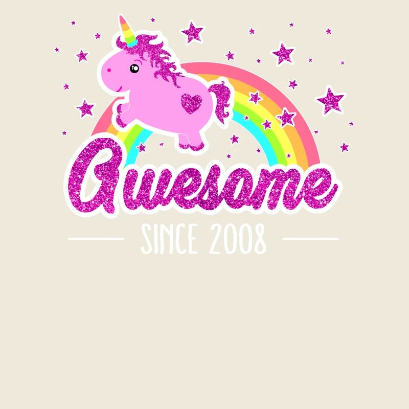 Lustiges Geburtstag-Einhorn: Awesome Since 2008