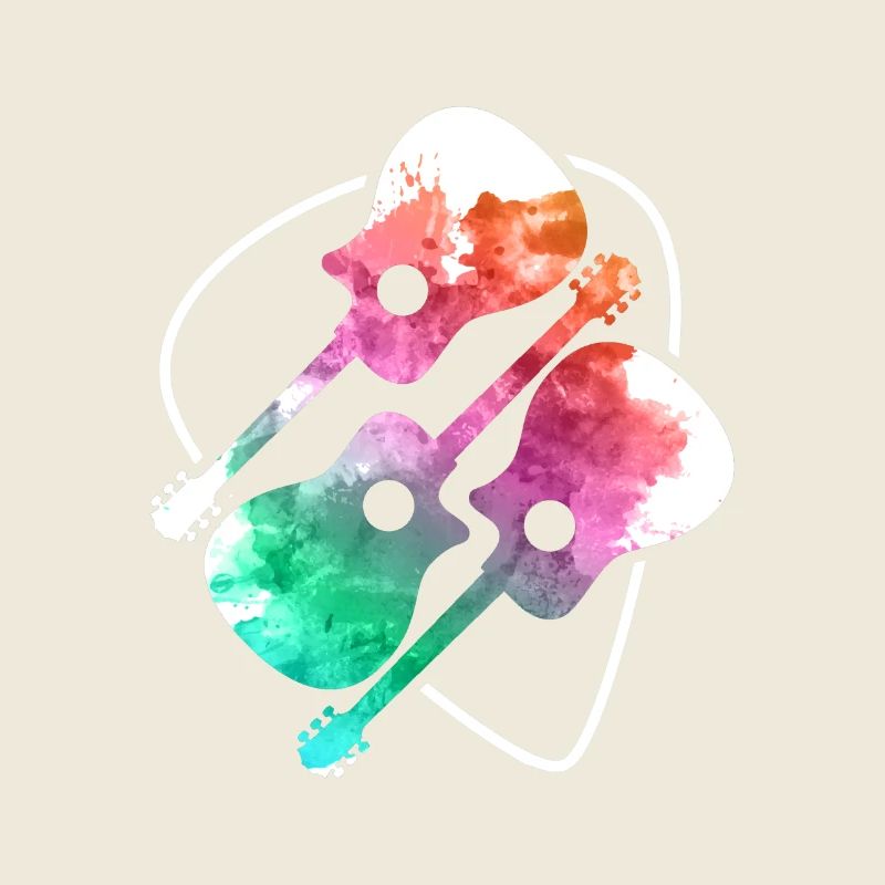 3 Colorful Guitars