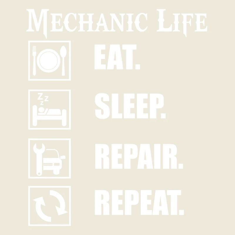 Das Leben als Mechaniker ist hart! Witziges Design