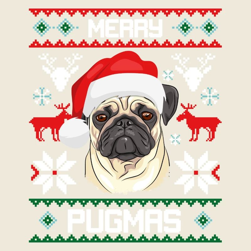 Joyeux Noël Pugmas drôle Pug laid Pull