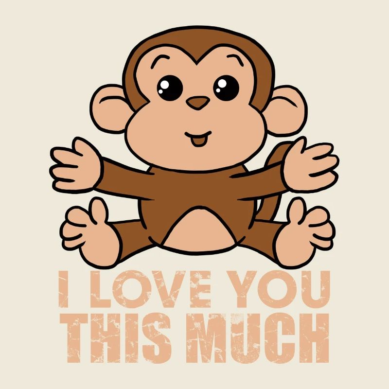 Affe Ich liebe dich so viel Valentinstag Geschenk