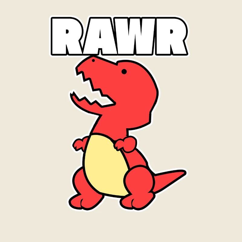 Dinosaur Dino Rawr gift vintage animal red