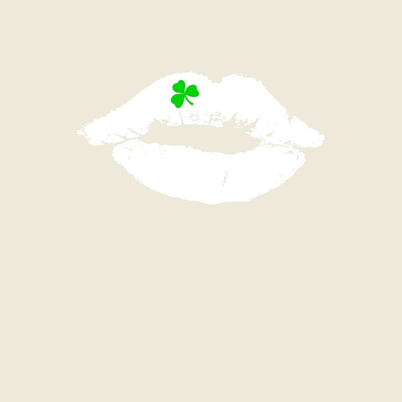 weißer Lippenstift Kuss mit Kleeblatt St. Patricks
