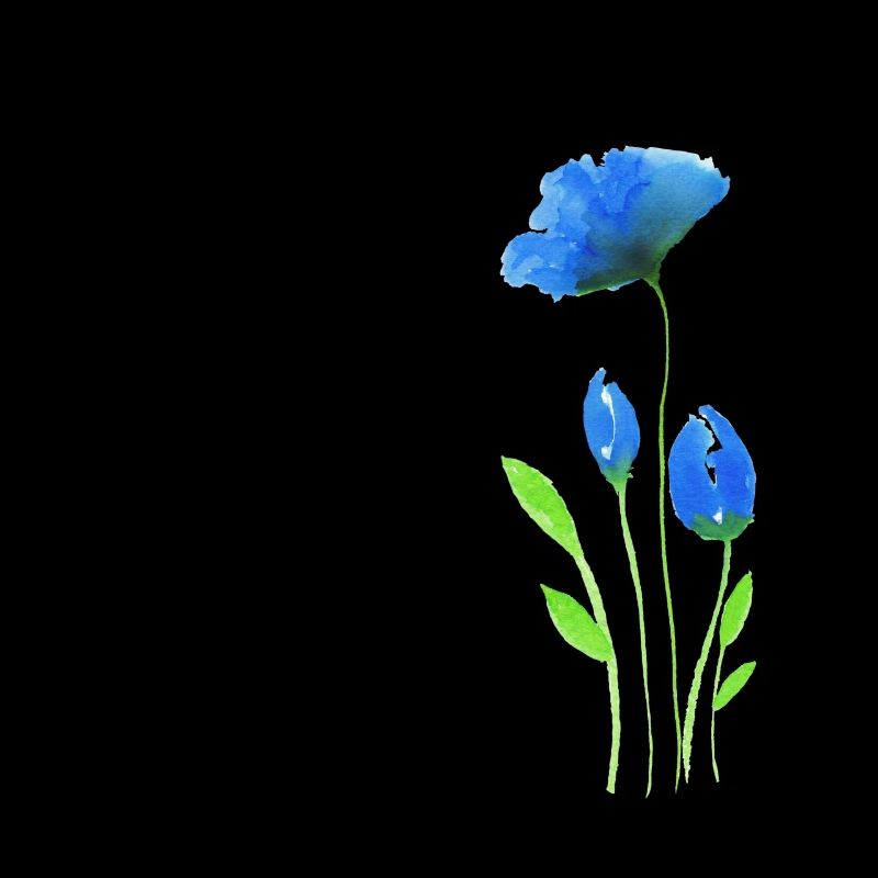 Fleurs bleues dans l'optique aquarelle moderne