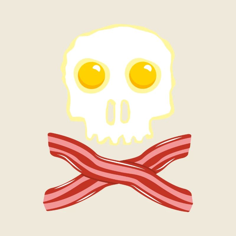 Bacon et oeufs Skull Skull - Oeufs de bacon