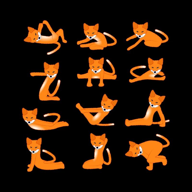 Foxes doing Yoga