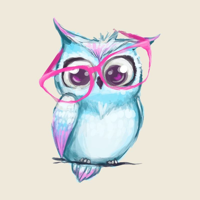 Süße Eule mit Brille