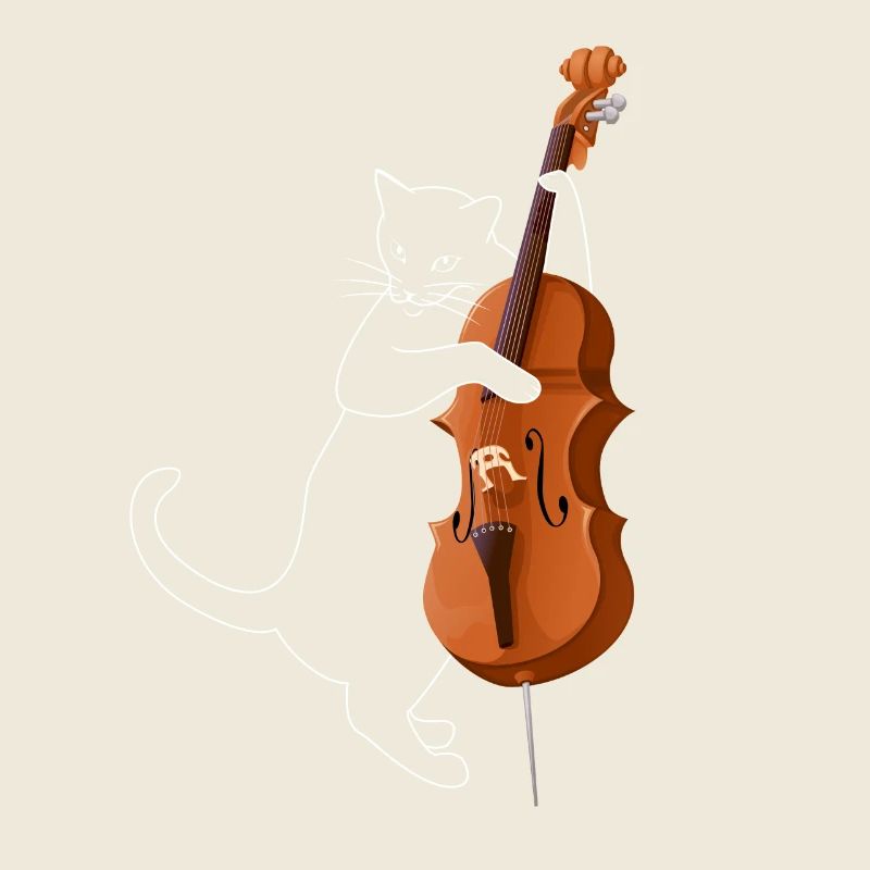 Cadeau d'instrument de contrebasse de chat