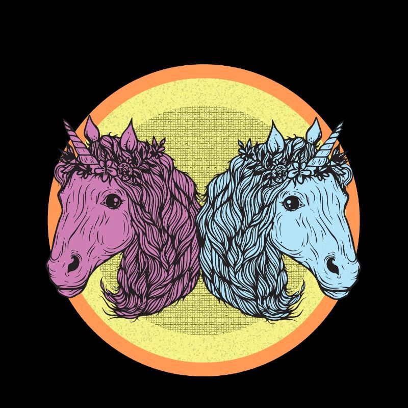 Pink blue unicorn