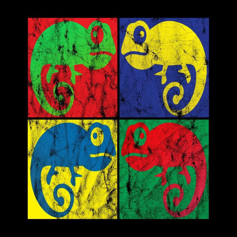 Caméléon Pop Art
