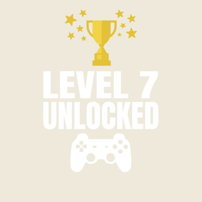 Level 7 Unlocked 7th Birthday Gambler Tshirt