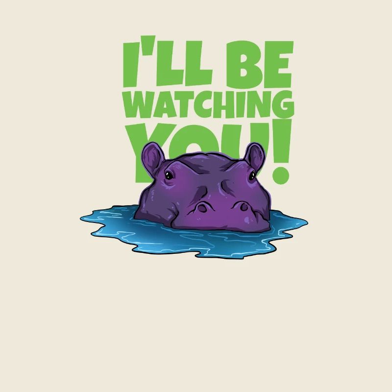 Funny hippopotamus with text