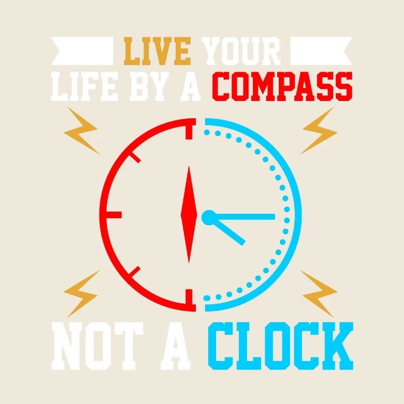 Wisdom Clock with Compass Motif
