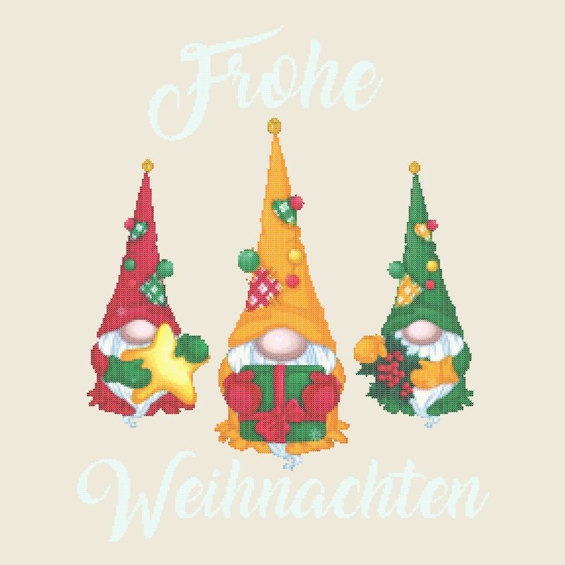 Bunte Weihnachtsgnome bringen festliche Geschenke