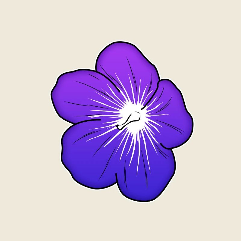 Violette Blütenillustration mit leuchtender Mitte