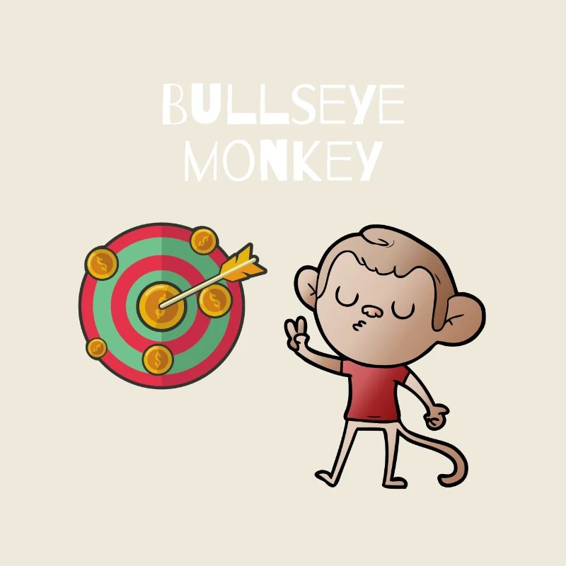Bullseye monkey - cheeky monkey on a dartboard
