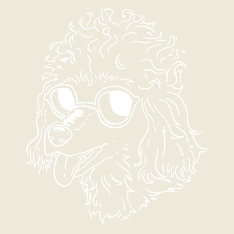 Caniche drôle avec des lunettes de soleil