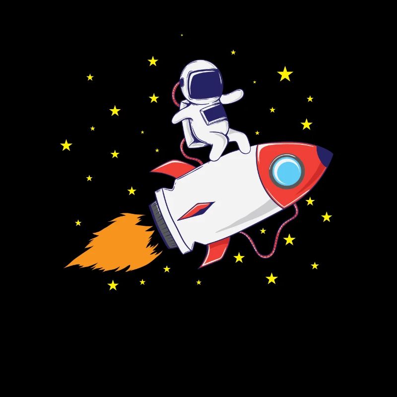 L’astronaute sur la fusée