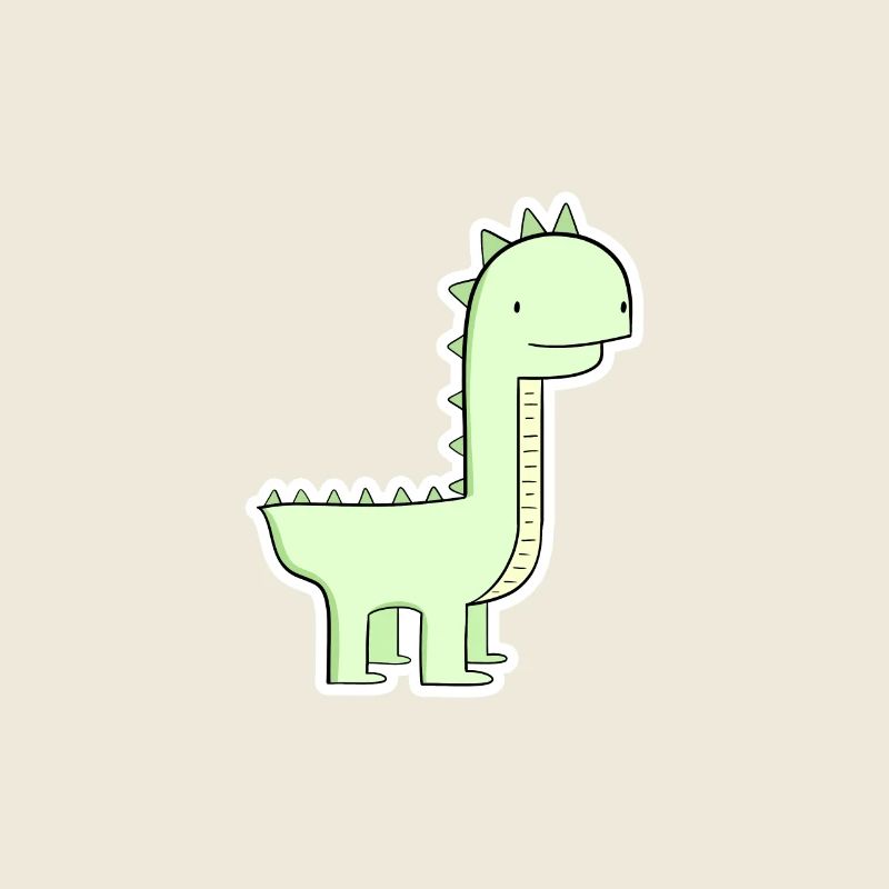 Dessin animé de dinosaures vert pastel