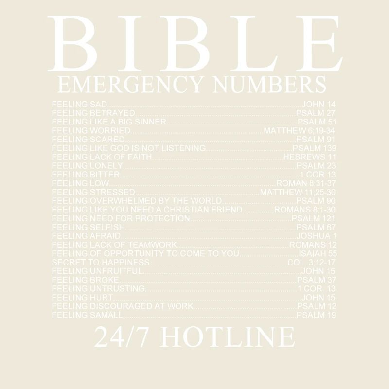 numéros d'urgence de la Bible