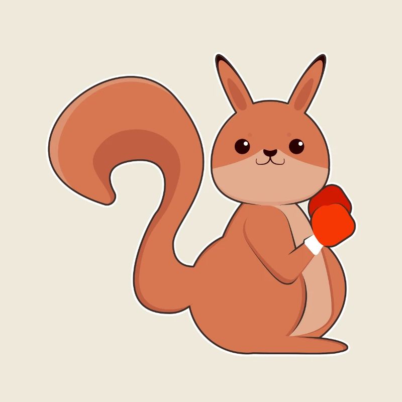 Eichhörnchen als Boxer mit Boxhandschuhe