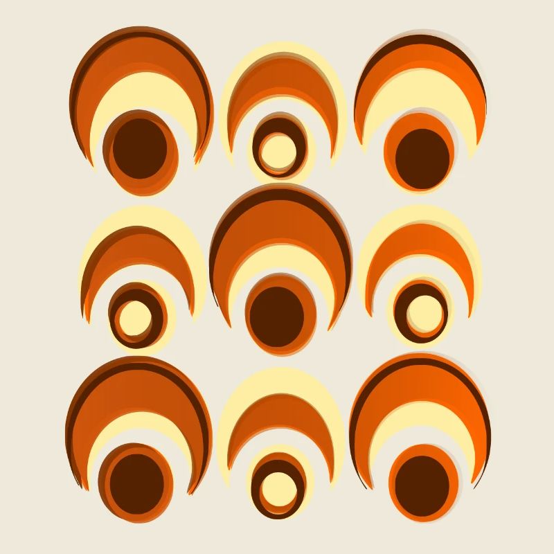 60s 70s Retro Pattern Circle Style Pattern