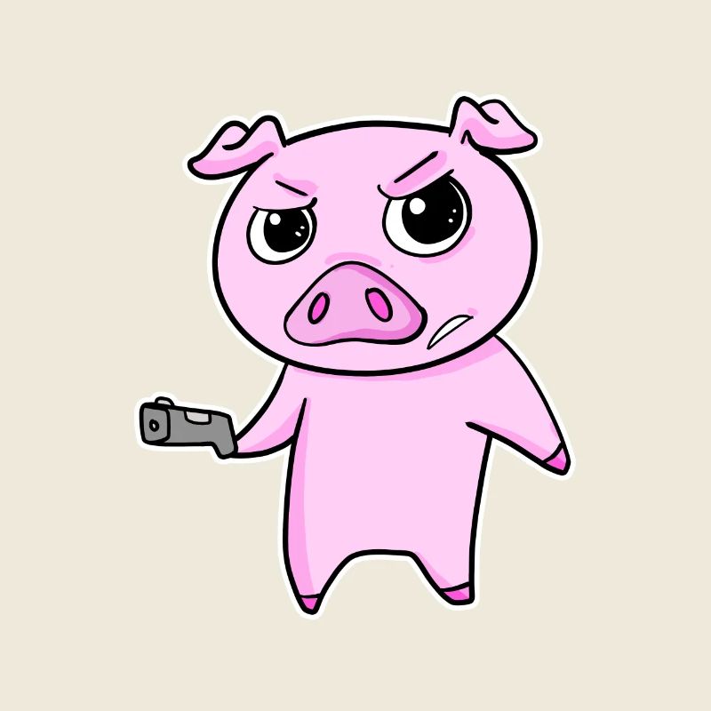 Gangster pig with weapon