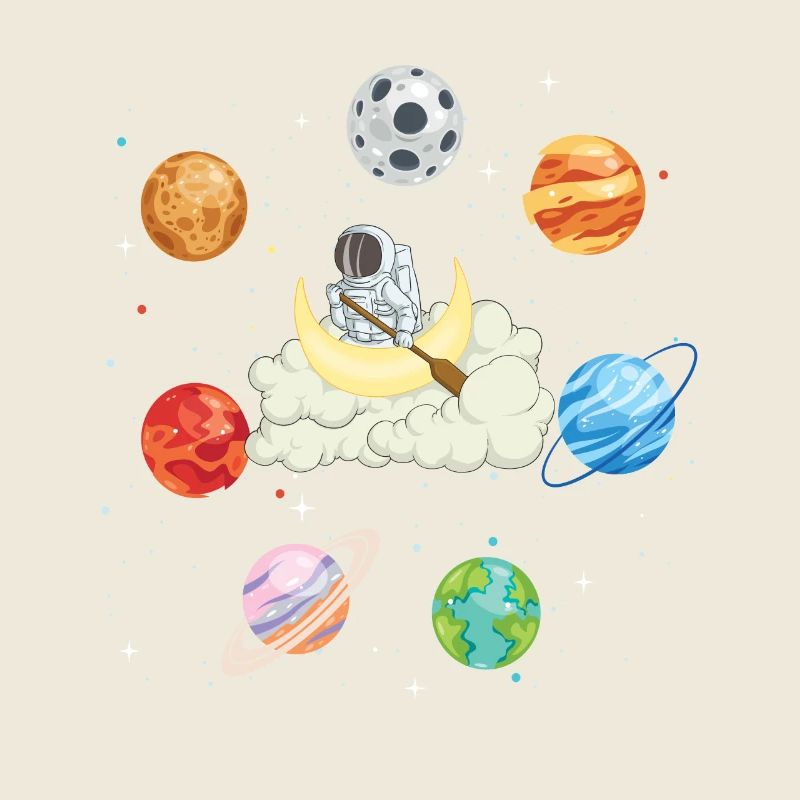 Astronaut Planet Rowing Cloud