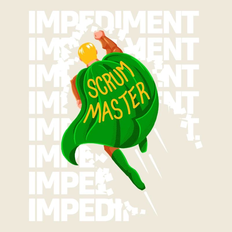 Superheld zerstört Impediments - Scrum Master