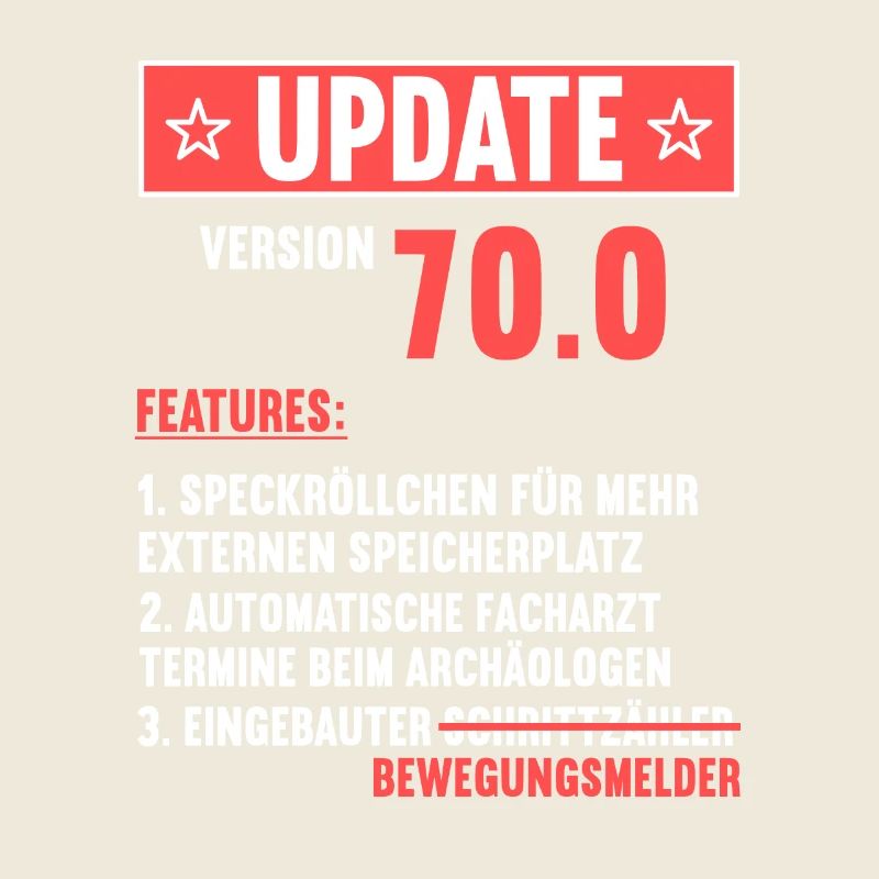 70 Jahre alt 70 Jähriger Update Version 70.0 70.