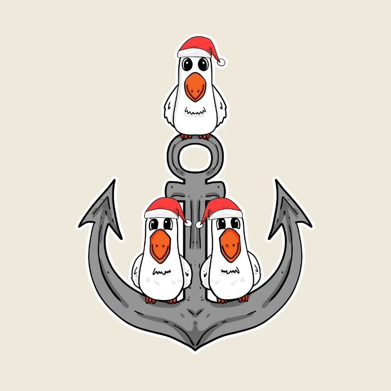 Möwe Anker Weihnachten
