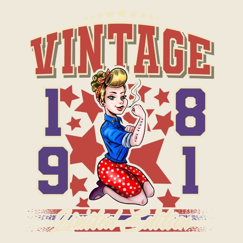 1981 Année de naissance Anniversaire Vintage Rockabilly