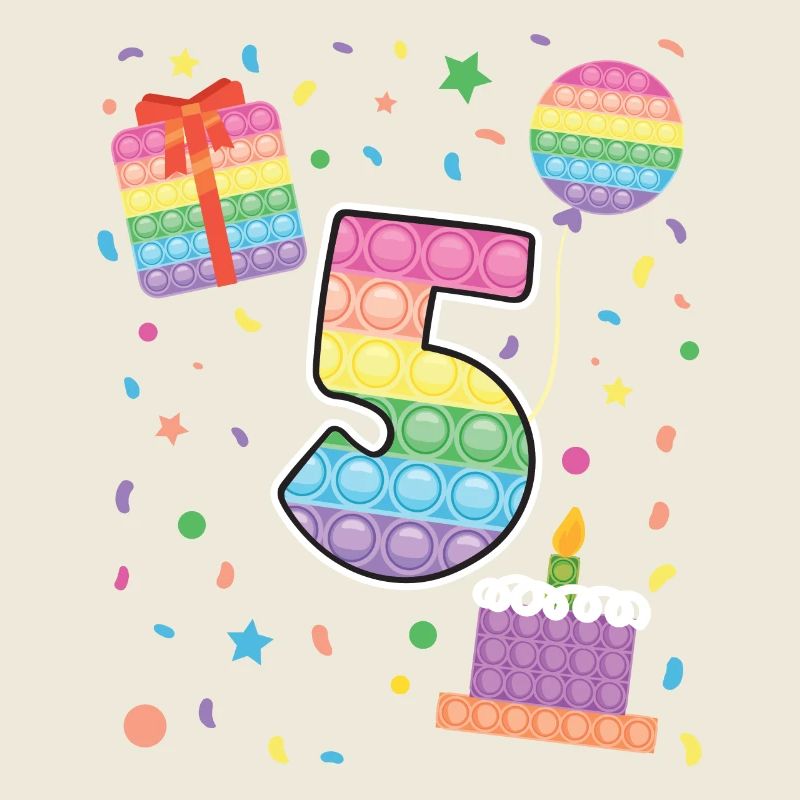 Pop It 5. Geburtstag Mädchen Jungen Fidget