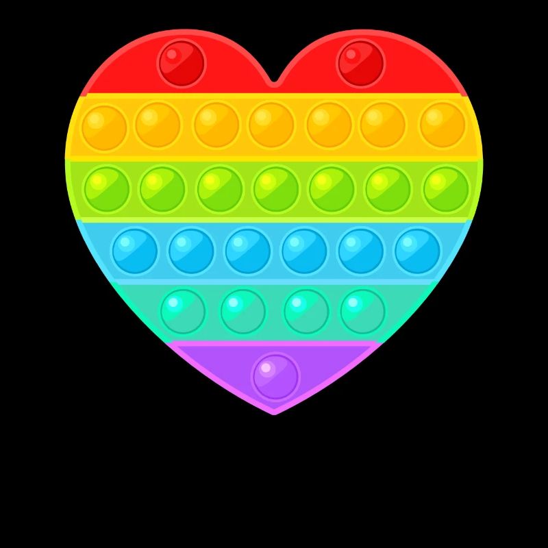 Pop It Popit Herz Bunt Regenbogen