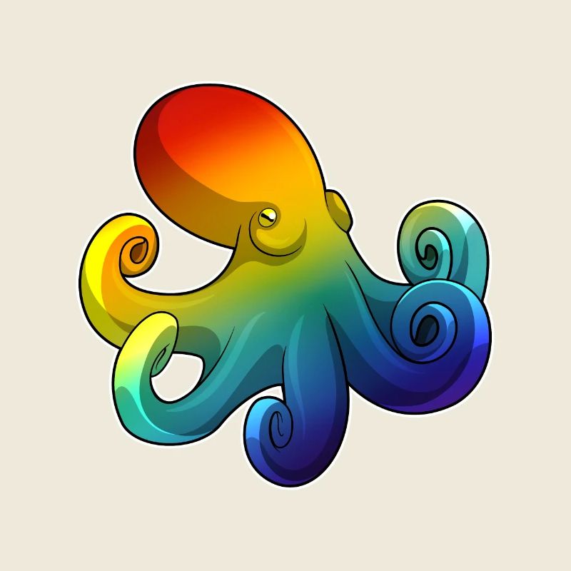 Krake mit Regenbogen