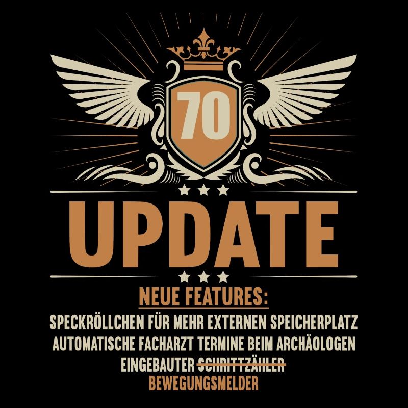 Update neue features 70 Jahre alt 70. Geburtstag