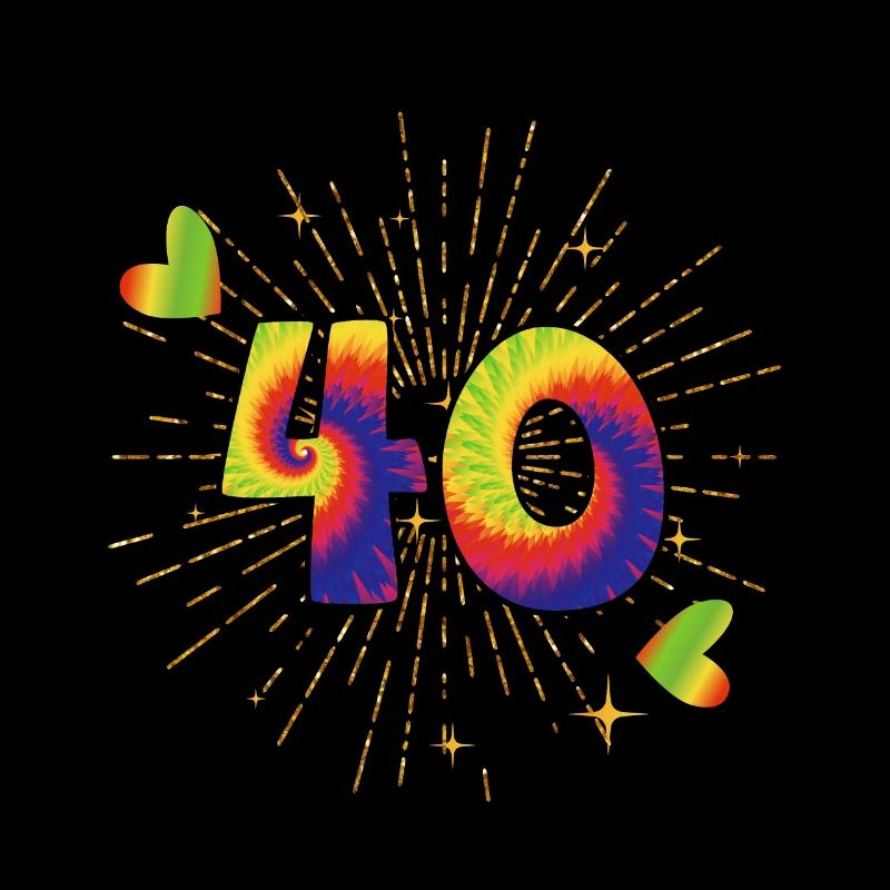 Tie-dye 40. Geburtstagsfeier 40 Jahre Alter
