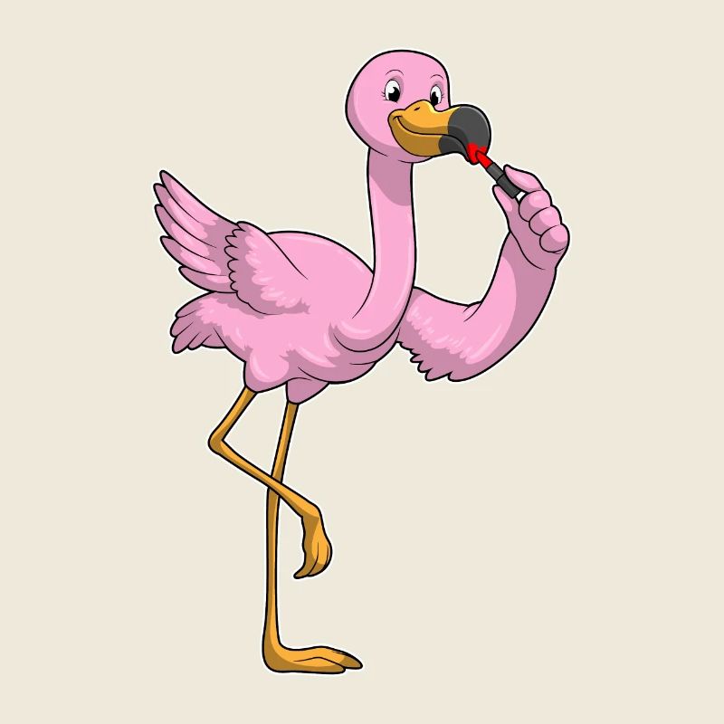 Flamant rose au rouge à lèvres