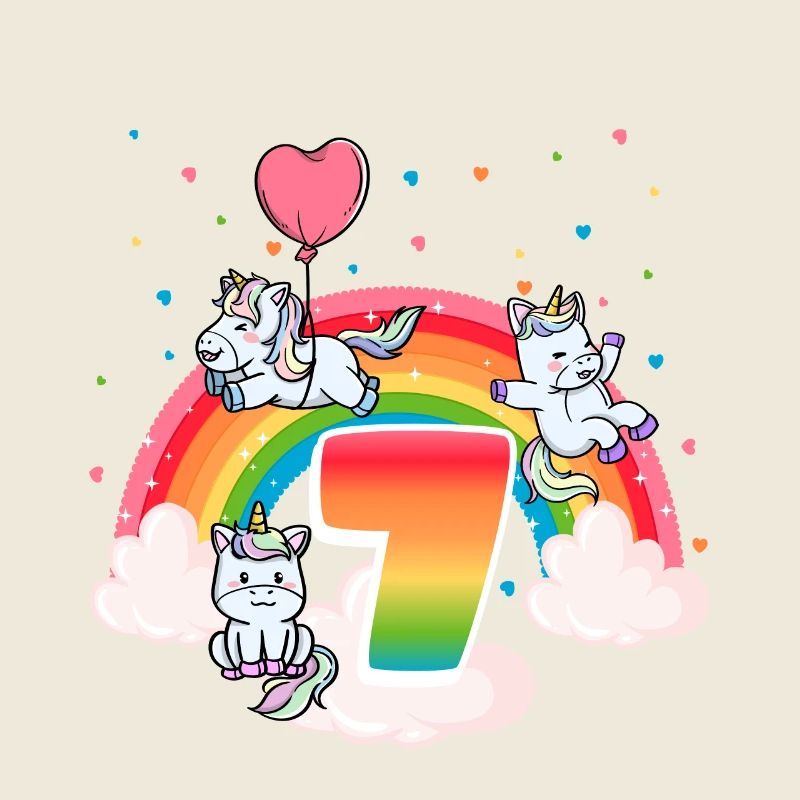 7th Birthday Rainbow Unicorn Theme