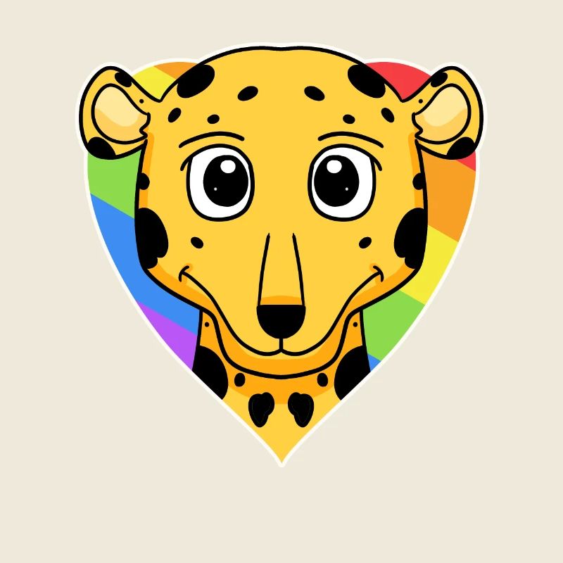 LGBT Tier Gepard Regenbogen Herz