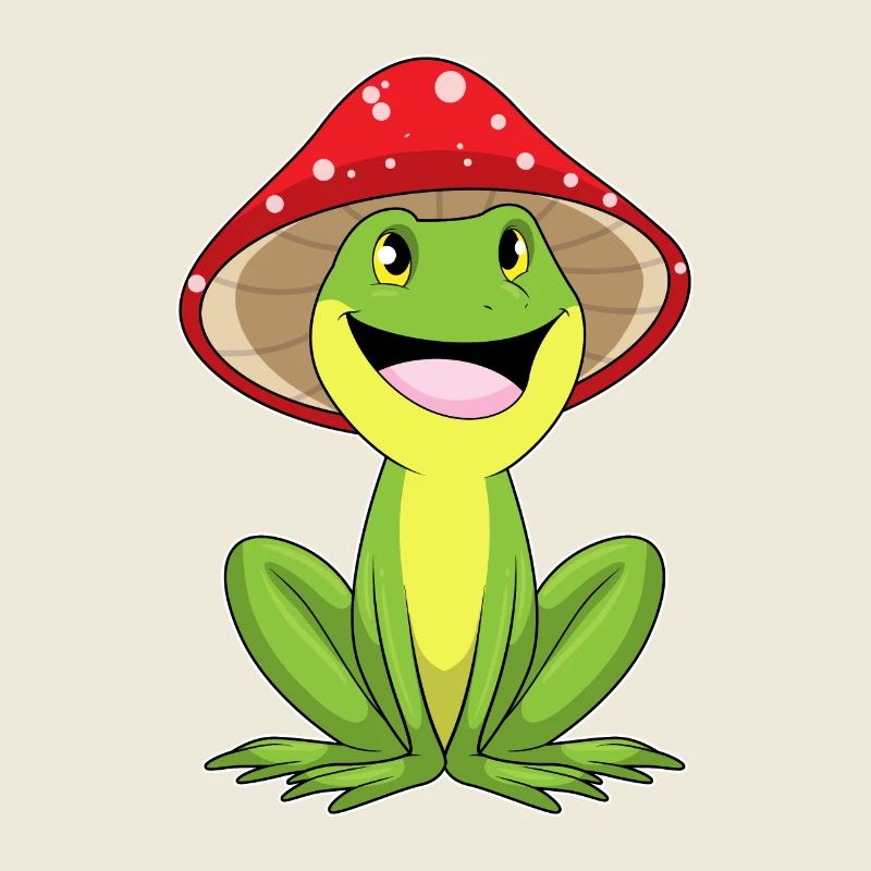 Frog with mushroom