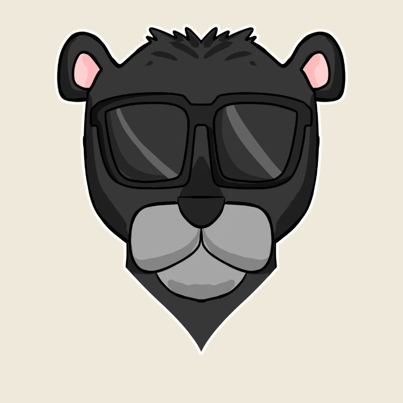 Black panther with sunglasses