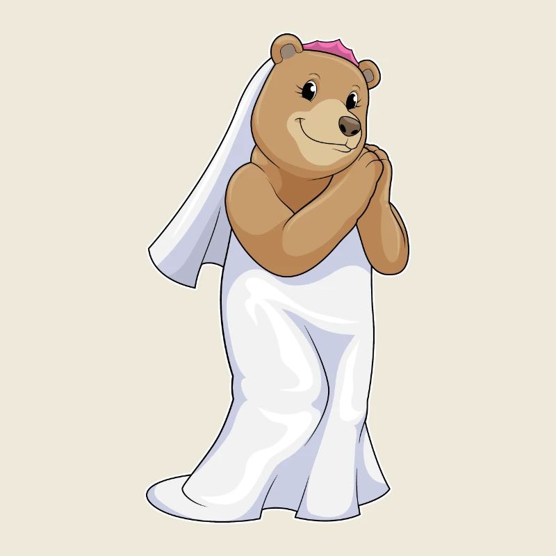 Ours comme mariée avec voile
