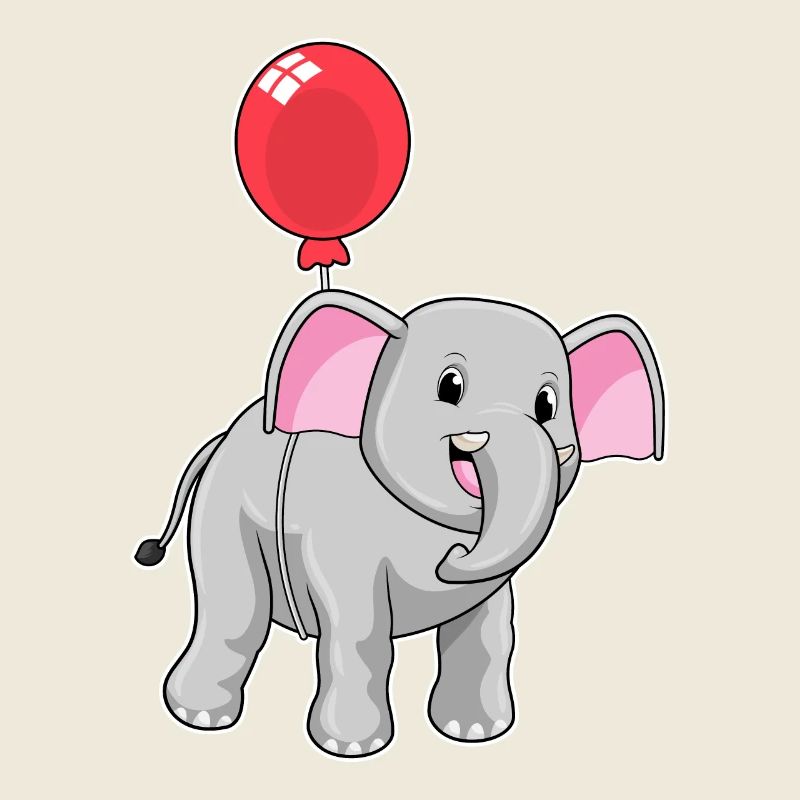Elephant with balloon
