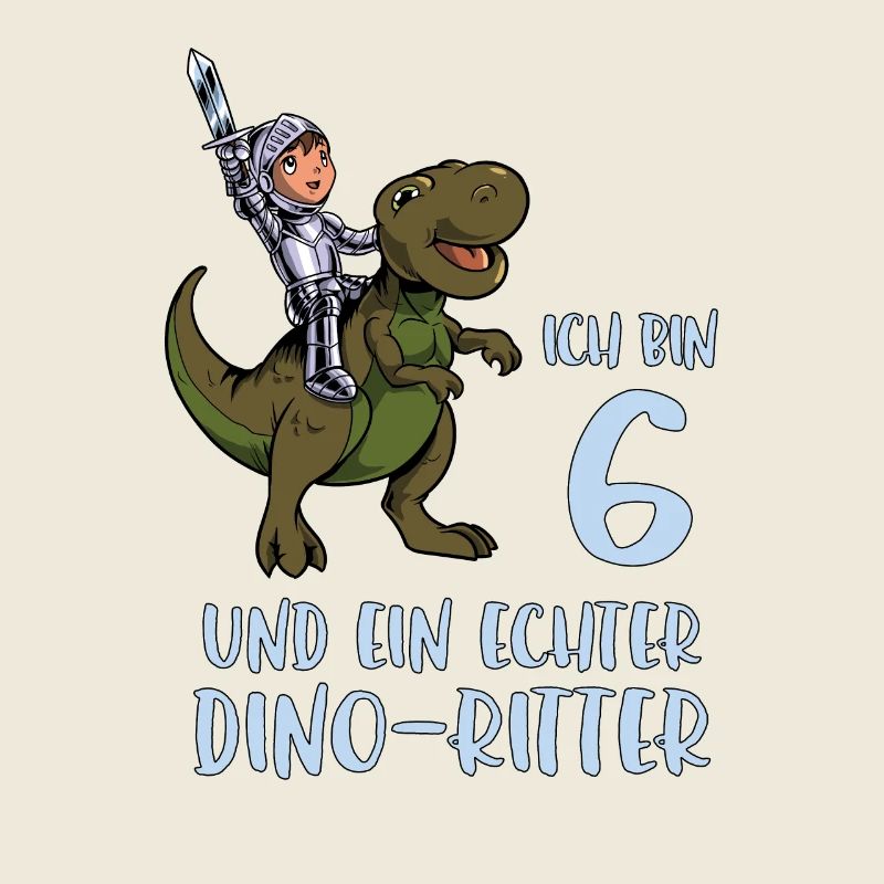 Geburtstagsshirt Dino Ritter - 6 Geburtstag Junge